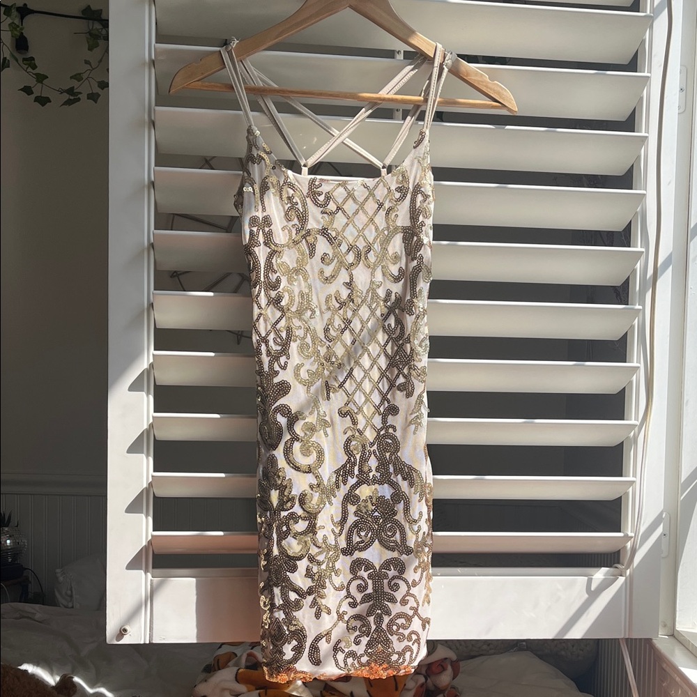 Gold Sequin Bodycon Dress
